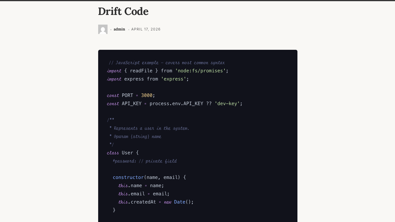 Drift Code WP